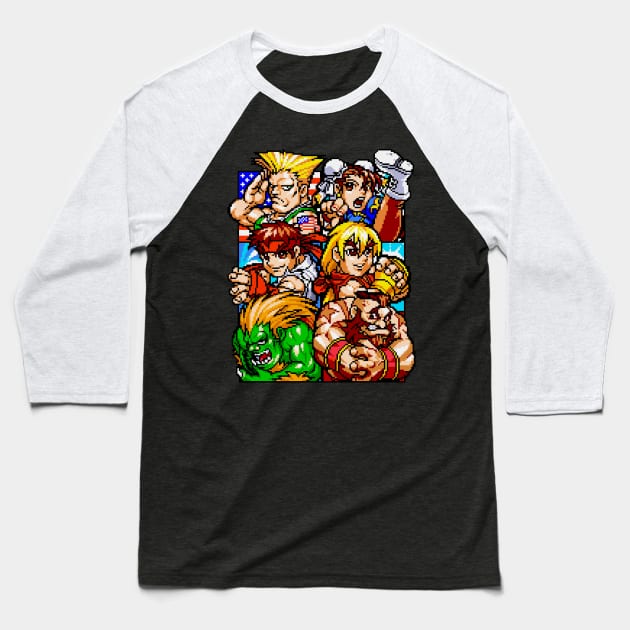 Tournament Fighters Baseball T-Shirt by snespix